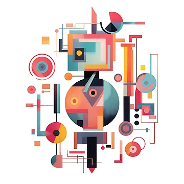 Artwork thumbnail, Geometric Abstract Robot by ColorConsole