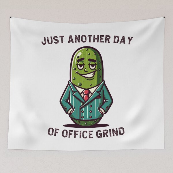 Item preview, Pickle In A Suit Office Grind Retro designed and sold by CosyTeal.