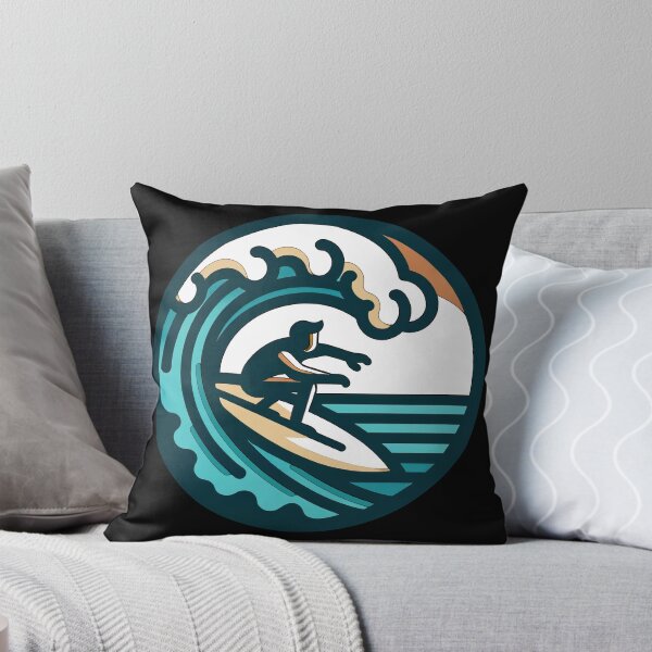 Item preview, Surf's Emblem - The Wave Rider Badge designed and sold by artwaves.