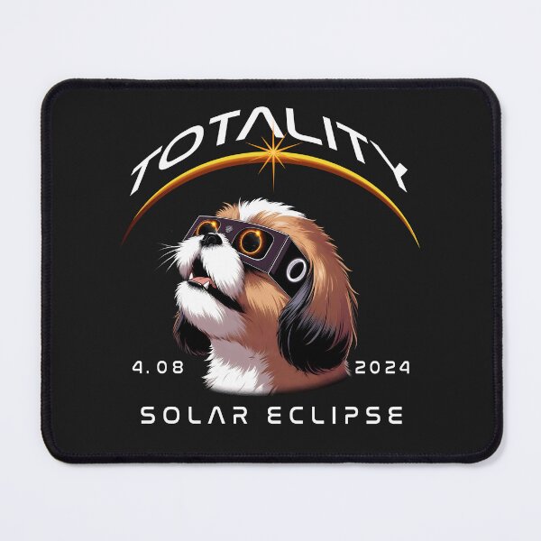 Item preview, Totality, a Shih Tzu dog wearing sunglasses looking up at the Total Solar Eclipse, Animal Eclipse Viewing Pawty 2024 designed and sold by jeyel7.