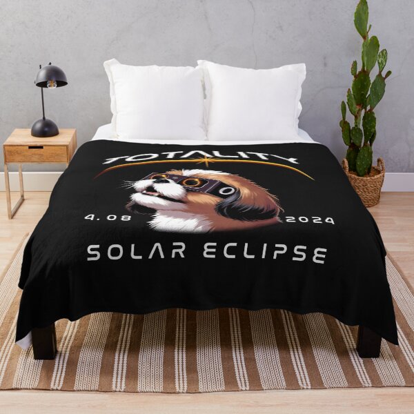 Item preview, Totality, a Shih Tzu dog wearing sunglasses looking up at the Total Solar Eclipse, Animal Eclipse Viewing Pawty 2024 designed and sold by jeyel7.
