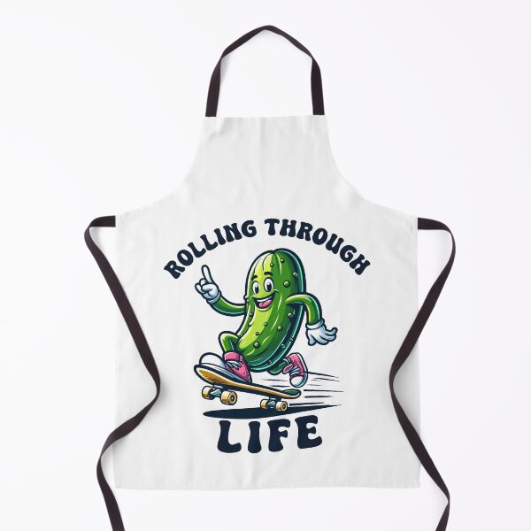 Item preview, Pickle On A Skateboard Rolling Through Life Retro designed and sold by CosyTeal.