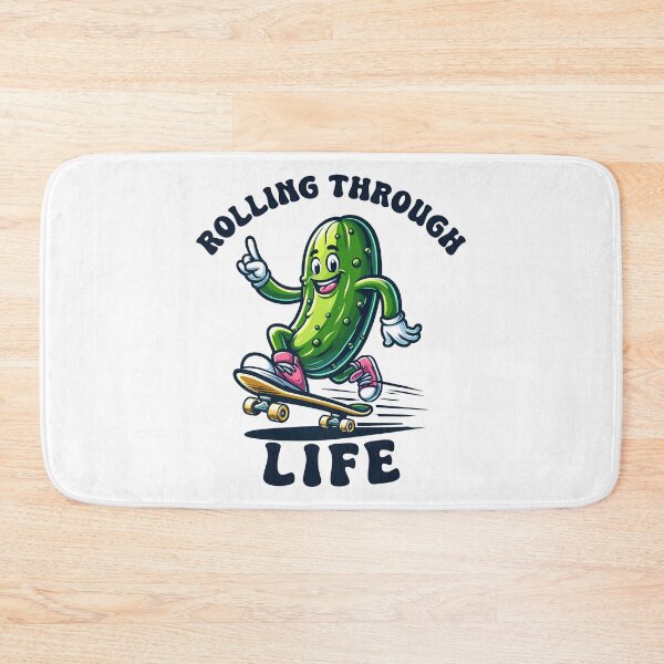 Item preview, Pickle On A Skateboard Rolling Through Life Retro designed and sold by CosyTeal.