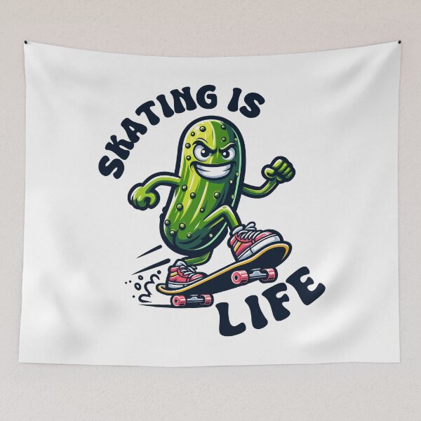 Item preview, Pickle On A Skateboard Skating Is Life Retro designed and sold by CosyTeal.