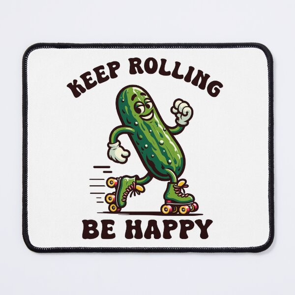 Item preview, Pickle On Rollers Keep Rolling Be Happy Retro designed and sold by CosyTeal.