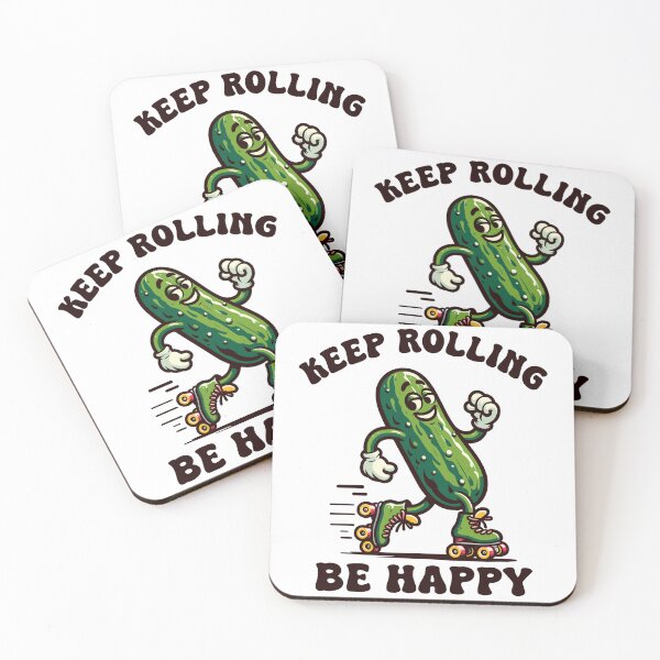 Item preview, Pickle On Rollers Keep Rolling Be Happy Retro designed and sold by CosyTeal.