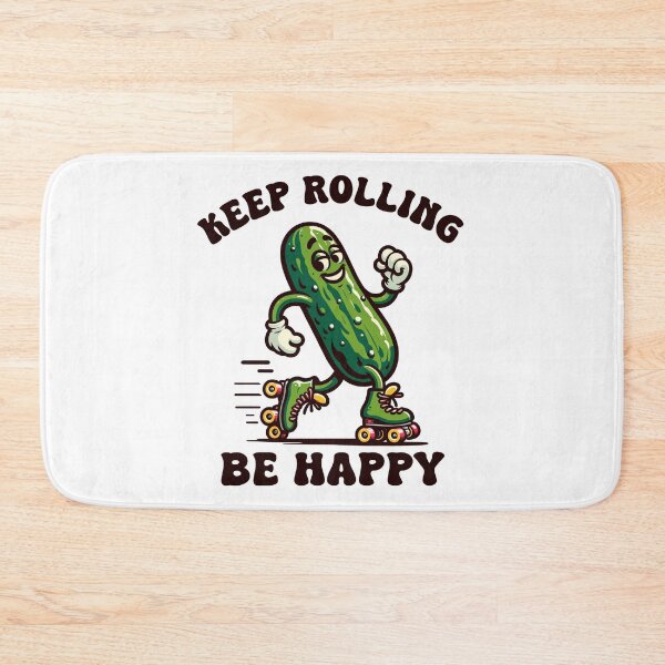 Item preview, Pickle On Rollers Keep Rolling Be Happy Retro designed and sold by CosyTeal.