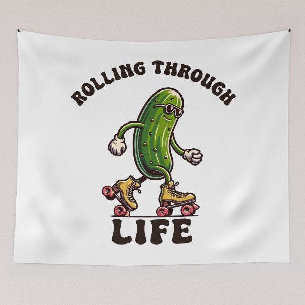 Item preview, Pickle On Rollers Rolling Through Life Retro designed and sold by CosyTeal.