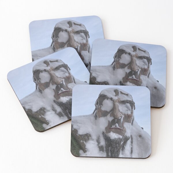 Item preview, frost, old man's head covered with white snow in winter designed and sold by mrivserg.