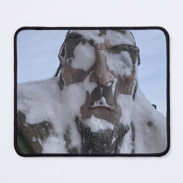 Item preview, frost, old man's head covered with white snow in winter designed and sold by mrivserg.