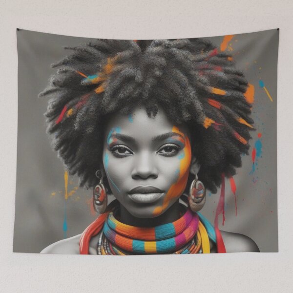 Aperçu de l'œuvre Mélodie monochrome | Fusion tribale africaine créée et vendue par Rothnaric.