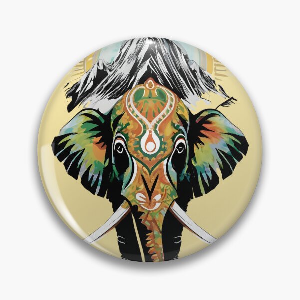 Item preview, The mountain and decorated elephant head beige designed and sold by Ann Miu Deluxe.