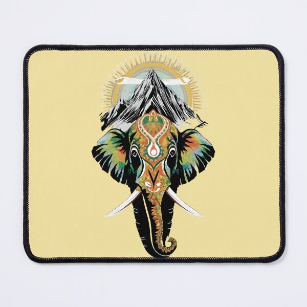 Item preview, The mountain and decorated elephant head beige designed and sold by Ann Miu Deluxe.