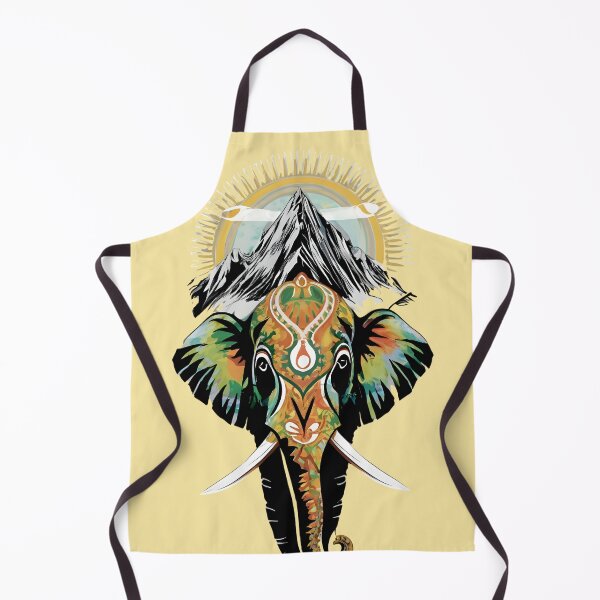 Item preview, The mountain and decorated elephant head beige designed and sold by Ann Miu Deluxe.