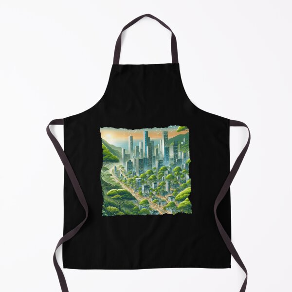 Item preview, "Verdant Skyscrapers: Sunrise in the Eco-City" designed and sold by ChromaticBlend.
