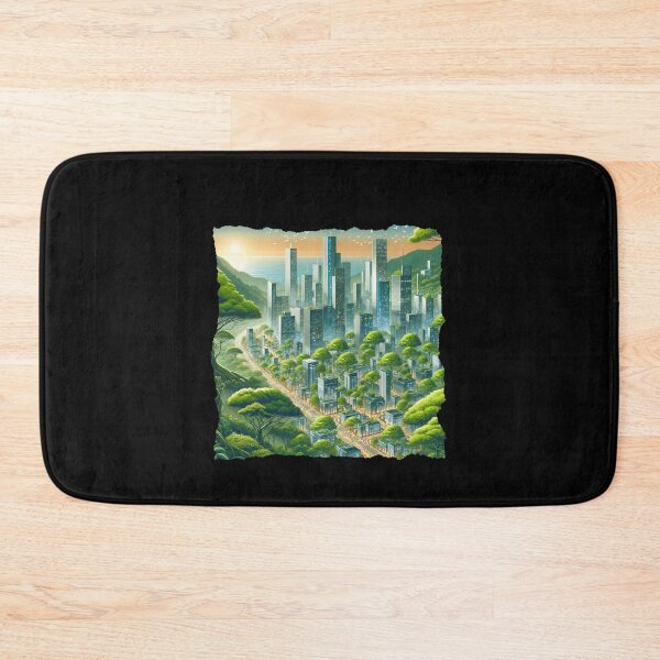 Item preview, "Verdant Skyscrapers: Sunrise in the Eco-City" designed and sold by ChromaticBlend.