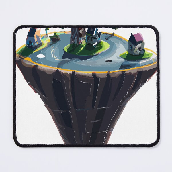 Item preview, An island in the middle of the ocean with houses, cars, and aliens designed and sold by Mikano2.