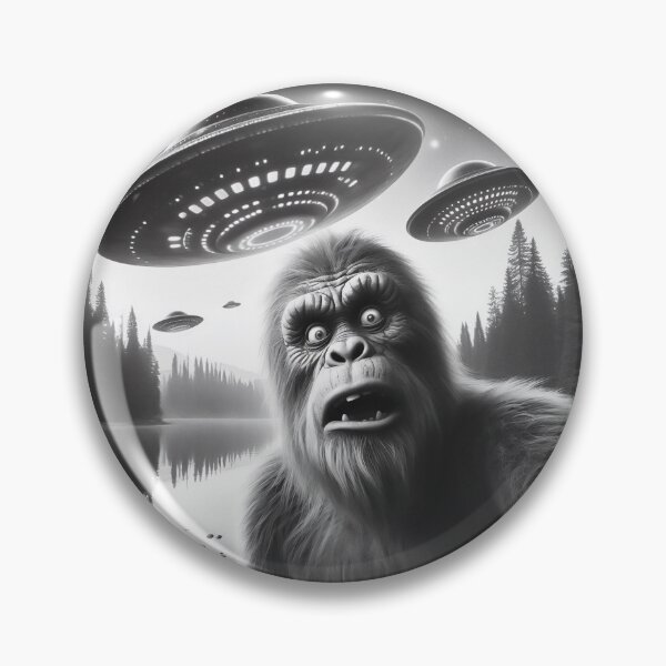 Item preview, Funny bigfoot sasquatch ufo selfie designed and sold by TomFrontierArt.