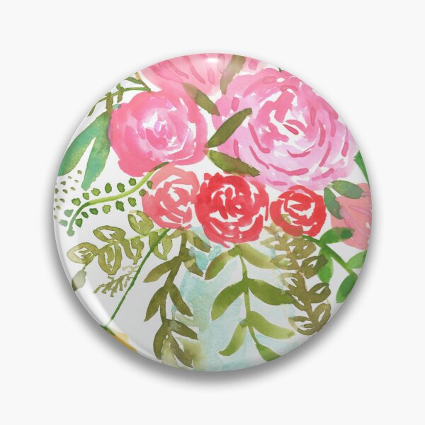 Item preview, Vase of pink and yellow blooms designed and sold by VictoriaP79.