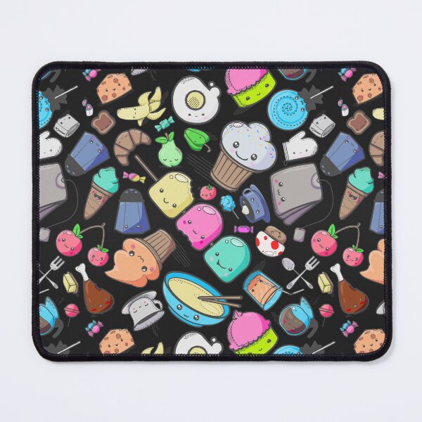 Item preview, Kawaii Cute Food Pattern Black Rainbow designed and sold by Jarrod Vandenberg.