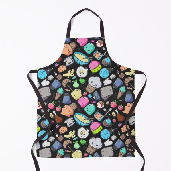 Item preview, Kawaii Cute Food Pattern Black Rainbow designed and sold by Jarrod Vandenberg.