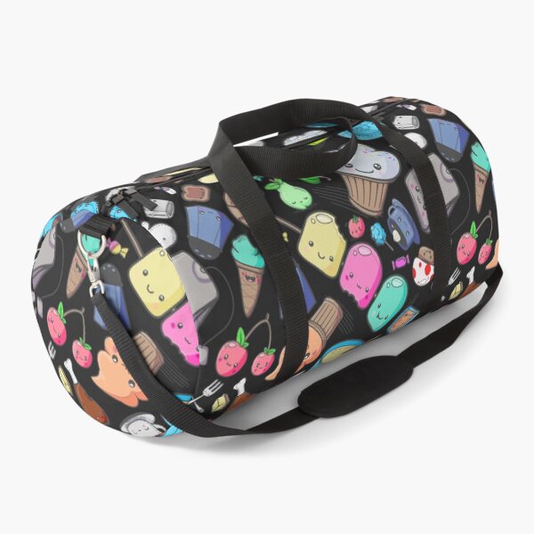 Item preview, Kawaii Cute Food Pattern Black Rainbow designed and sold by Jarrod Vandenberg.