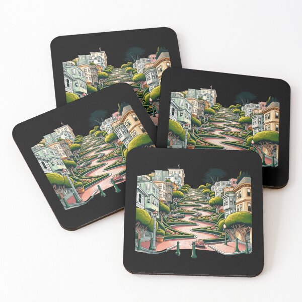 Item preview, Winding Elegance: The Lombard Street Illustration designed and sold by ChromaticBlend.