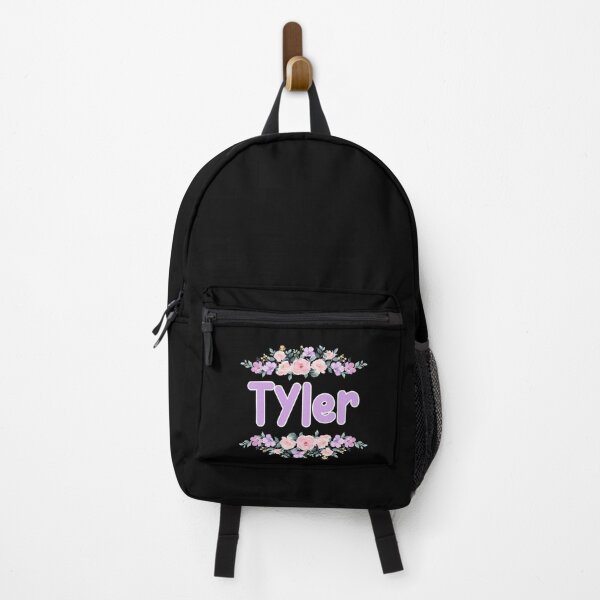 Item preview, Purple Flower Tyler Name Label (Black) designed and sold by NormadWorld.