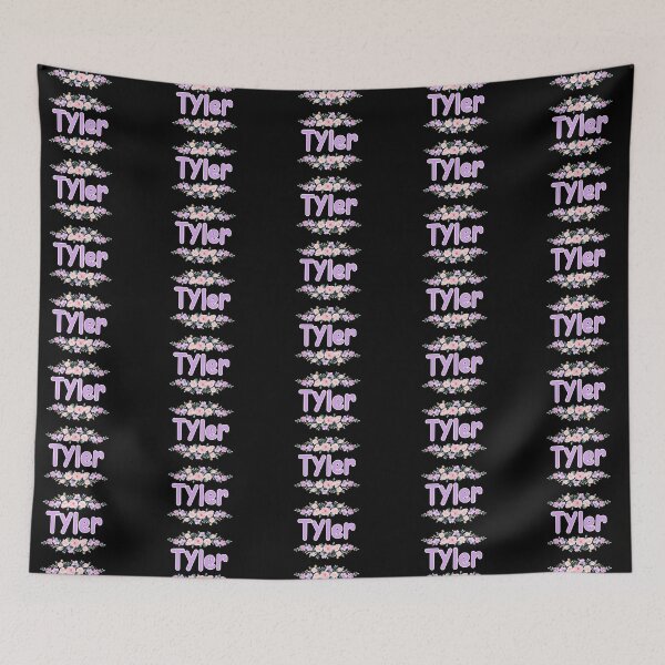Item preview, Purple Flower Tyler Name Label (Black) designed and sold by NormadWorld.