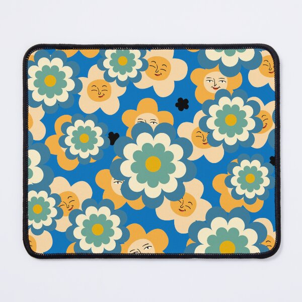 Item preview, Smiling flowers retro pattern designed and sold by BritishDelights.
