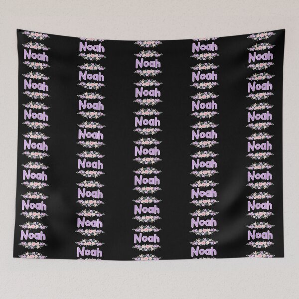 Item preview, Purple Flower Noah Name Label (Black) designed and sold by NormadWorld.