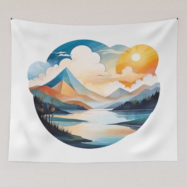 Item preview, Colorful Horizons: Abstract Landscapes Evoking Sun and Rivers (273) designed and sold by WASjourney.