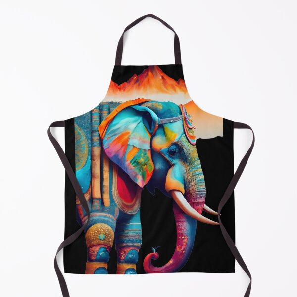 Item preview, The mountain and colorful elephant side view designed and sold by Ann Miu Deluxe.