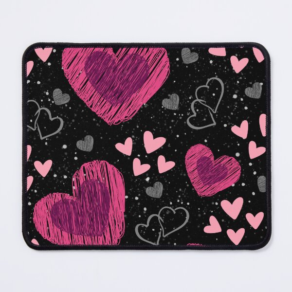 Item preview, Pink heart love and black theme pattern-funny cute beautiful art print design designed and sold by HoneyBlizz.