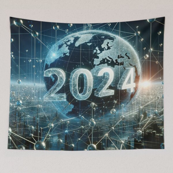 Item preview, Cyber Celebration: Welcoming 2024 in the Digital Realm designed and sold by FIYARO.