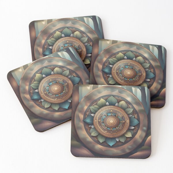 Item preview, Tranquil Woodland Meditation Mandala designed and sold by SpiritualManda.