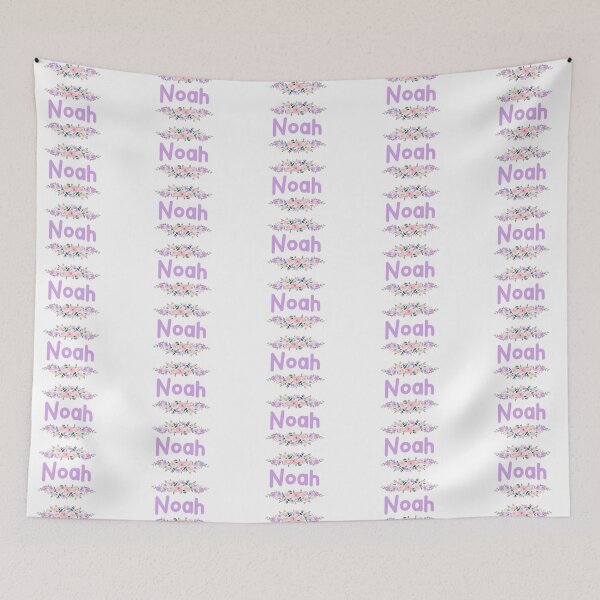 Item preview, Purple Flower Noah Name Label designed and sold by NormadWorld.