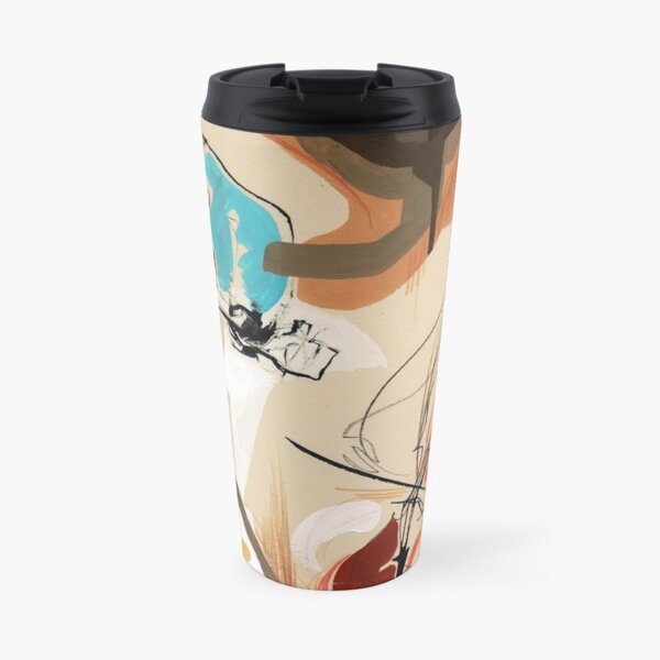 Cello and Guitar Player Musicians Painting Drawing Travel Mug