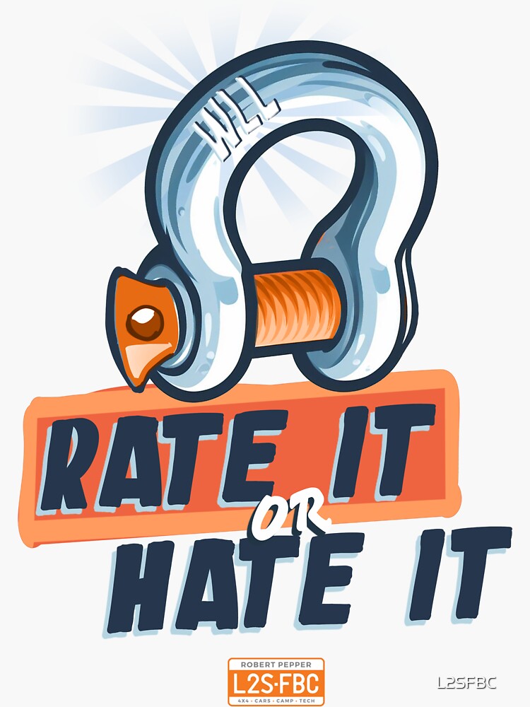 Thumbnail 3 of 3, Sticker, Rate it or Hate It 4x4 Shackle designed and sold by L2SFBC.