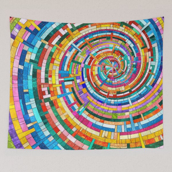 Item preview, Colorful Mosaic Spiral designed and sold by k9printart.