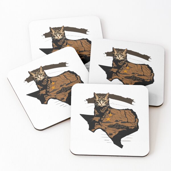 Item preview, Texas cat on the map of the united states designed and sold by BlueGoldArt.