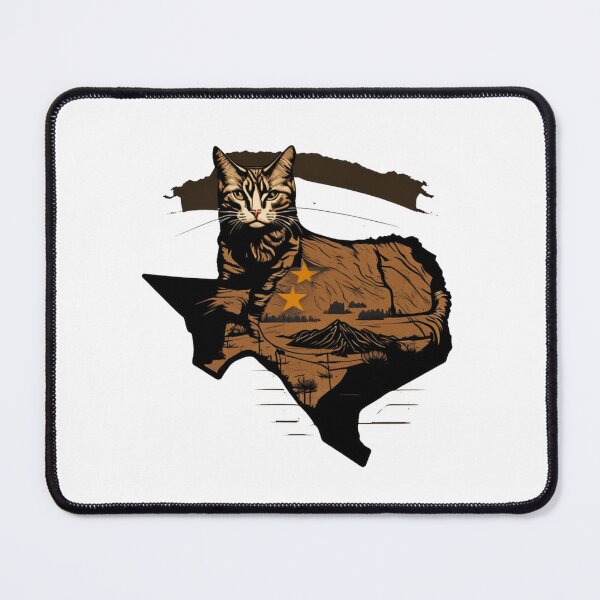 Item preview, Texas cat on the map of the united states designed and sold by BlueGoldArt.