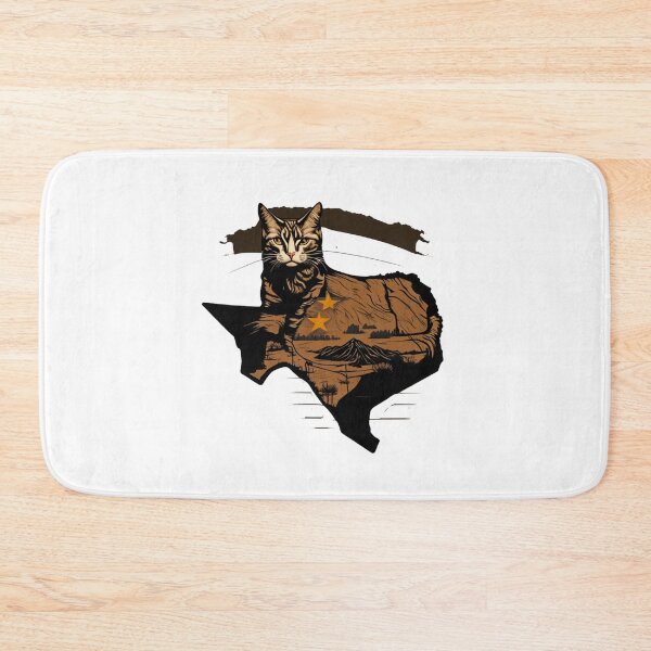 Item preview, Texas cat on the map of the united states designed and sold by BlueGoldArt.