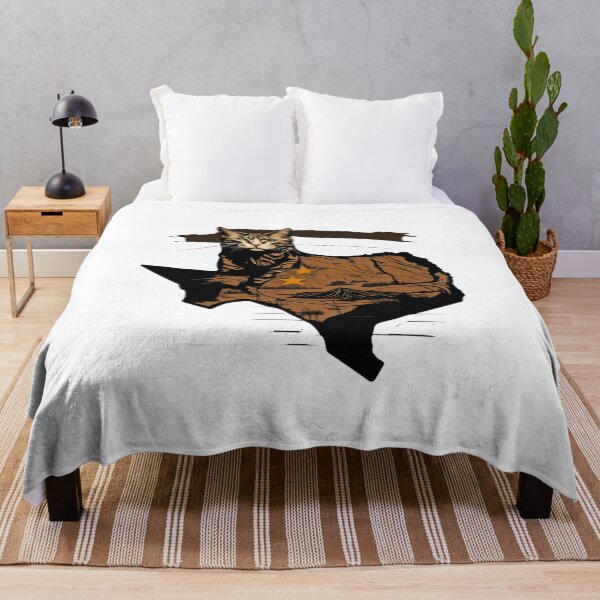 Item preview, Texas cat on the map of the united states designed and sold by BlueGoldArt.