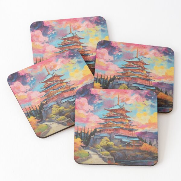 Item preview, Kyoto Castle - Neon Days - In the style of Van Gogh designed and sold by TheHappyK.