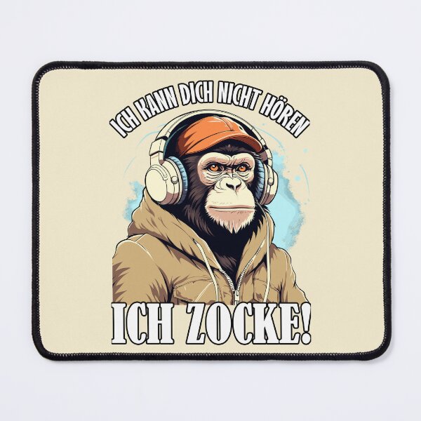 Artikelvorschau, Ich kann dich nicht hören, ich zocke! Affe entworfen und verkauft von Ultimate-Rabbit.