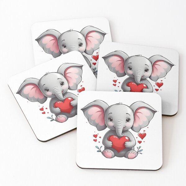 Item preview, red heart elephant designed and sold by jkrphoto.