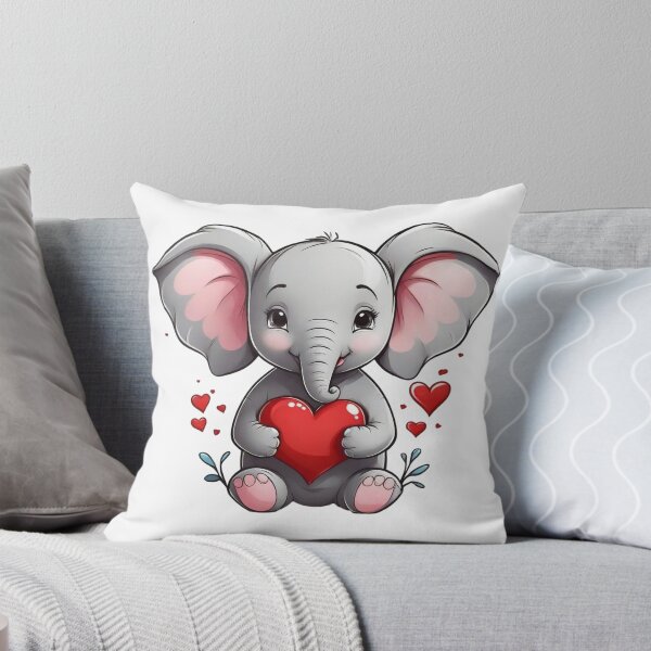 Item preview, red heart elephant designed and sold by jkrphoto.