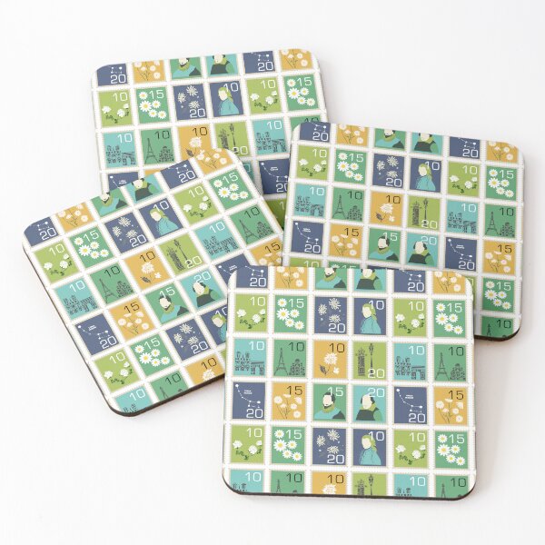 Item preview, Cute Postage Stamps Pattern designed and sold by kapotka.