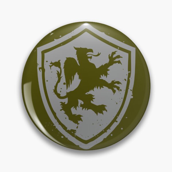 Item preview, Heraldic griffin standing on its hind legs on an Old French diamond-shaped shield designed and sold by VugArtShop.